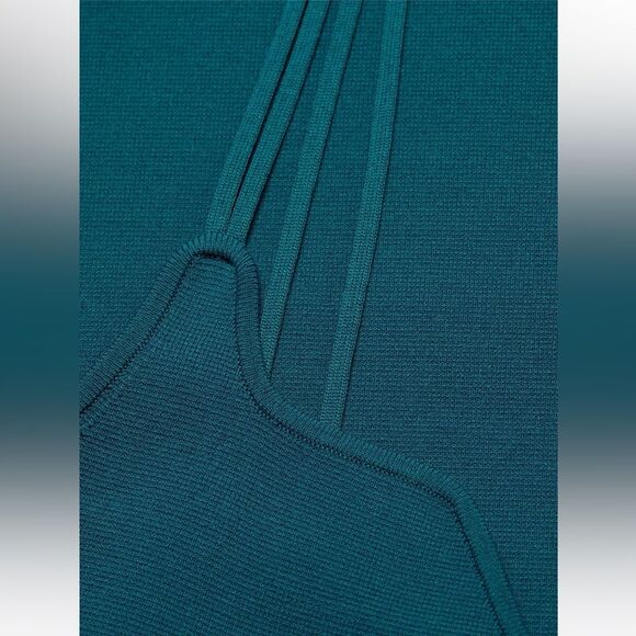 NEW The Sei Double Sweetheart Knit Midi Dress Turquoise Peacock Size Medium - Picture 6 of 14